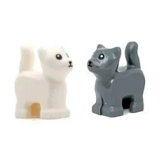 LEGO Cat Minifigure Animals - YOU CHOOSE - White,Gray Kitty Cats - Genuine LEGO