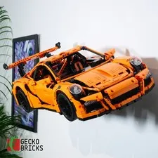 3D Printed Wall Mount for LEGO® Technic Porsche 911 GT3 RS (Set 42056)