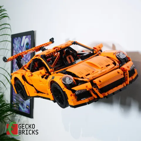 3D Printed Wall Mount for LEGO® Technic Porsche 911 GT3 RS (Set 42056)