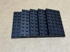 LEGO Parts - Black Plate 4 x 8 - No 3035 - QTY 5