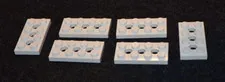 (6) 2x4 White Technic Plate w/ 3-holes Bricks ~ New Lego Parts ~