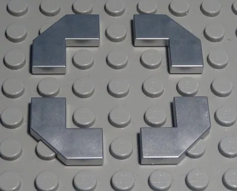 Lego Tile - Tile Corner Slant 1x2x2 Metallic Silver 4 Pieces
