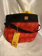 Lego Cinch Fabric Bucket Bag Storage Red & Yellow 