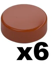 Lego New Dark Orange Tile Round 1 x 1 Stud Smooth Flat Qty 6 Part 98138 DN01