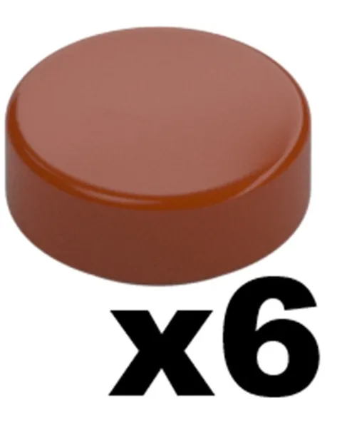 Lego New Dark Orange Tile Round 1 x 1 Stud Smooth Flat Qty 6 Part 98138 DN01