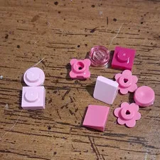 LEGO Pink/White/Trans Pink Plastic Parts Pieces Bulk Lot of 9 (9pc)