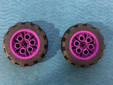 LEGO PART 6582c01 TECHNIC WHEEL ASSEMBLY 20X30 2 WHEELS (PURPLE)