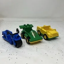 Lego Duplo Vehicle Lot Of 3- Car, Motorcycle, Jeep
