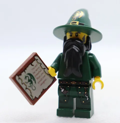 Dark Green Wizard 7955 Beard Hat Kingdoms Castle LEGO® Minifigure Figure