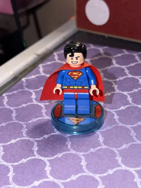 LEGO Dimensions Superman Minifigure w/ Red Cape on Blue Base