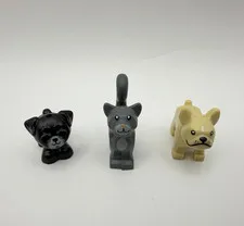 LEGO FRIENDS ANIMAL LOT - Scotty dog, frenchie, Cat, READ DESCRIPTION - 3pcs