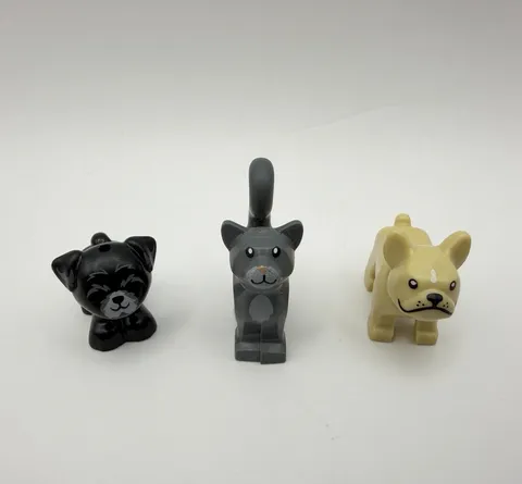 LEGO FRIENDS ANIMAL LOT - Scotty dog, frenchie, Cat, READ DESCRIPTION - 3pcs