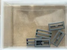 LEGO Parts - Dark Bluish Gray Tile 1 x 2 Grille - No 2412b - QTY 5