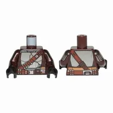 LEGO Minifigure Torso SW Mandalorian Silver Beskar Armor Plates