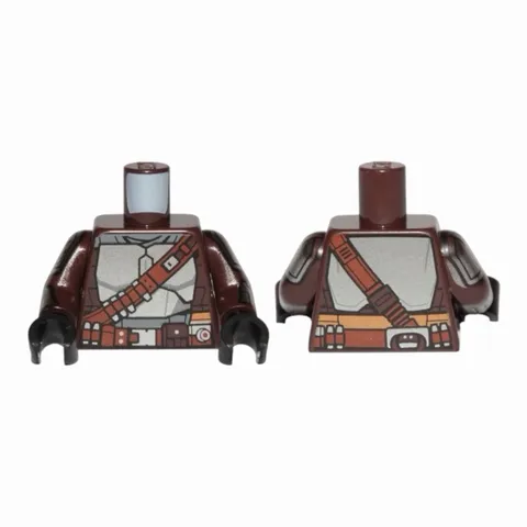 LEGO Minifigure Torso SW Mandalorian Silver Beskar Armor Plates