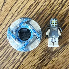 LEGO  Kendo Zane Minifigure with spinner and cards. No cracks, great condition