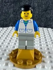 LEGO Trains Male White Suit Vest TRN032 Dark Gray Legs Minifigure Retired