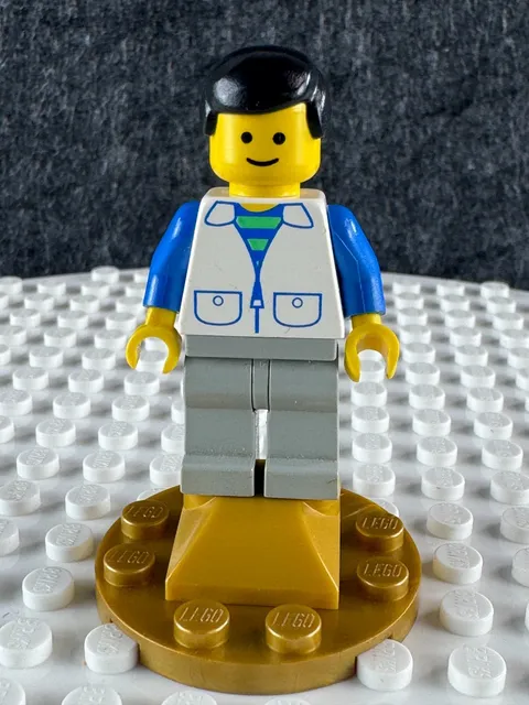 LEGO Trains Male White Suit Vest TRN032 Dark Gray Legs Minifigure Retired