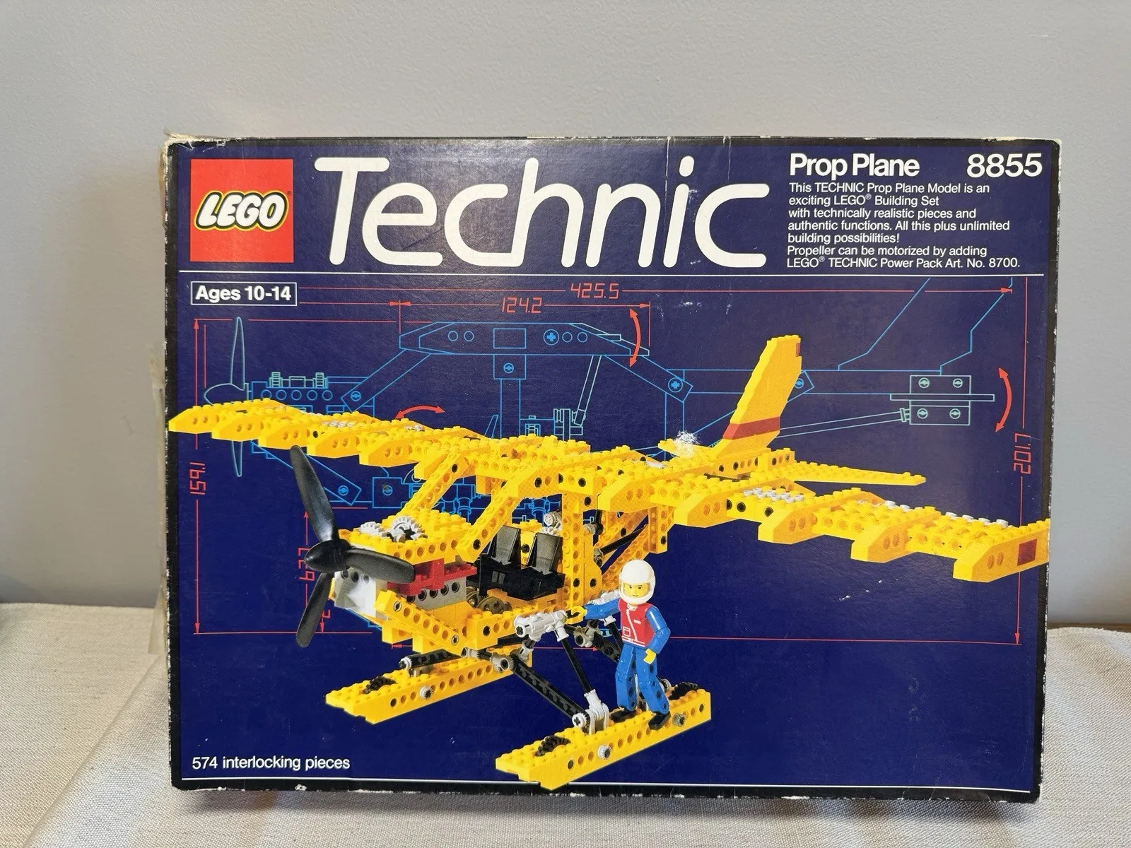 Vintage NOS LEGO Technic 8855 PROP PLANE / SEAPLANE New Sealed Packages Open Box