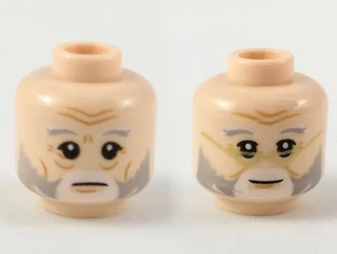 NEW LEGO Old Man Head Dentist Gold Reader Glasses Peachie Flesh Caucasian Dad