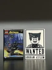 LEGO Batman Pad Printed Joker Wanted Tile & UV printed Aerial Assault Tile 2006