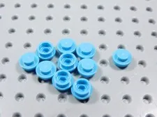 LEGO Lot of 10 Medium Azure Round 1x1 Plates BR
