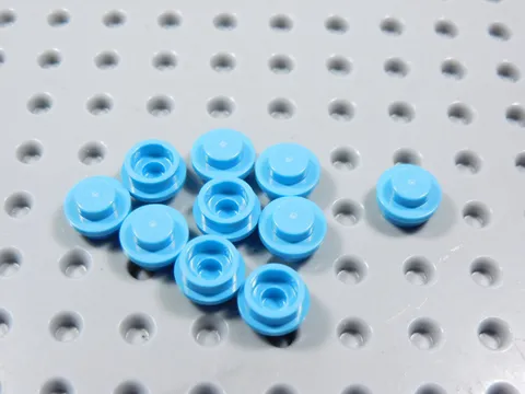 LEGO Lot of 10 Medium Azure Round 1x1 Plates BR