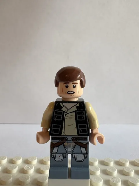 LEGO Star Wars Han Solo Minifigure Dark Blue Pants Brown Vest Tan Shirt