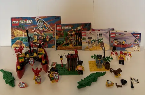 Lego Pirates Islanders Crocodiles 6256, 6247, 6246, 1464 W/Instructions Vintage