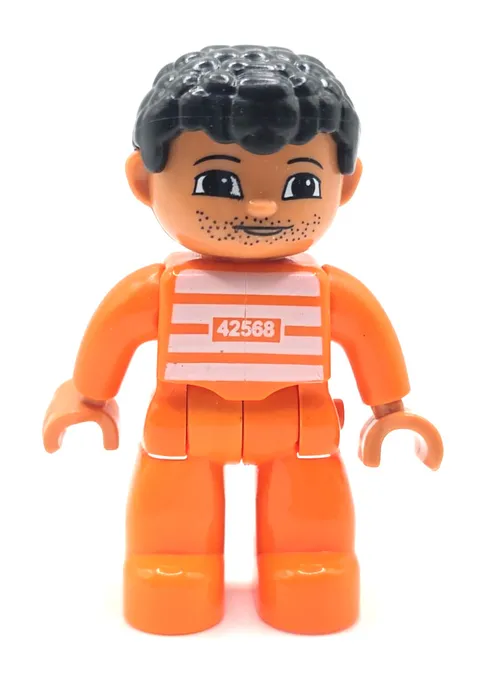Lego Duplo Figure Orange Jump Suit Prisoner 42568 Rare