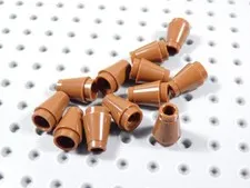 LEGO Lot of 10 Reddish Brown 1x1 Round Cones BA