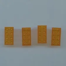 LEGO x 4 Trans-Orange Plate 2 x 4 3020 rare color