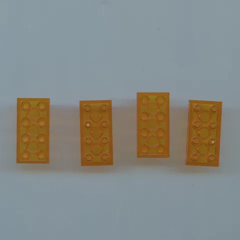 LEGO x 4 Trans-Orange Plate 2 x 4 3020 rare color