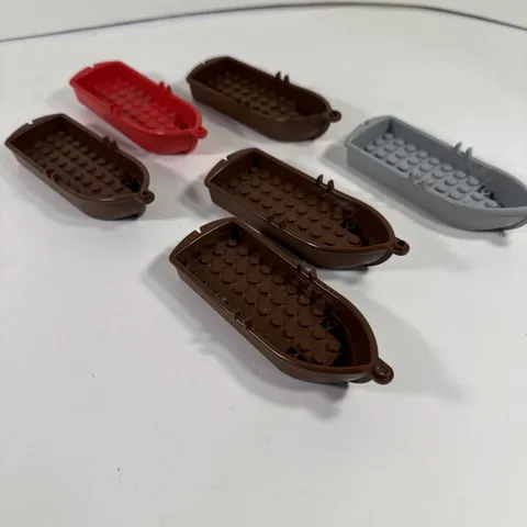 Lego Row Boats Vintage Red, Gray Brown Lot of 6