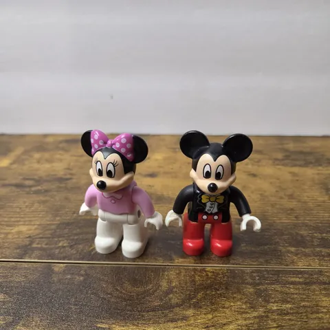 LEGO DUPLO Disney Figures Lot Mickey Mouse Tuxedo Minnie Mouse Pink Top Bow