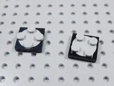 LEGO Lot of 2 Black 2x2 Turntable w/ Light Gray Spinning Top BI