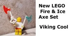 New LEGO Viking Weapon Set Fire Ice King Queen Axe Throw Fun Skull Hilt Combo