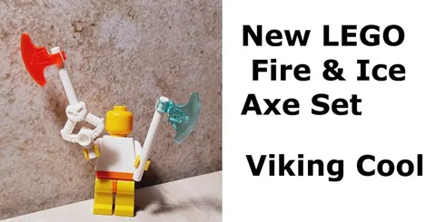 New LEGO Viking Weapon Set Fire Ice King Queen Axe Throw Fun Skull Hilt Combo