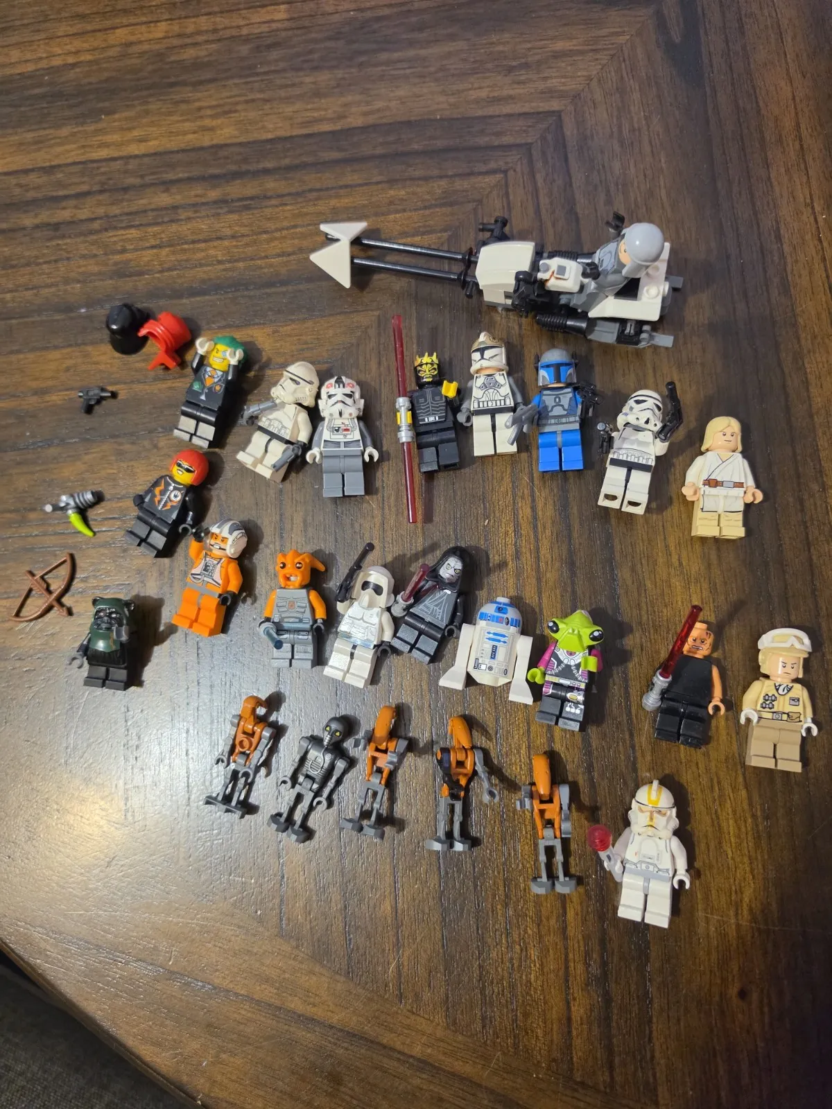 Lego Lot Of 20+ Mini Star Wars Mini-figures Jango Fett,Luke, R2d2+