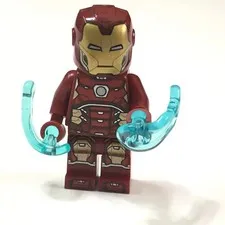 LEGO Iron Man Minifigure sh612 Silver Hexagon Chest Avengers Tower Battle 76166