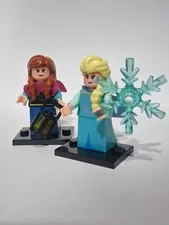 Lego Elsa And Anna Disney Serie 2 Custom Minifigure Pad Printed Snowflake