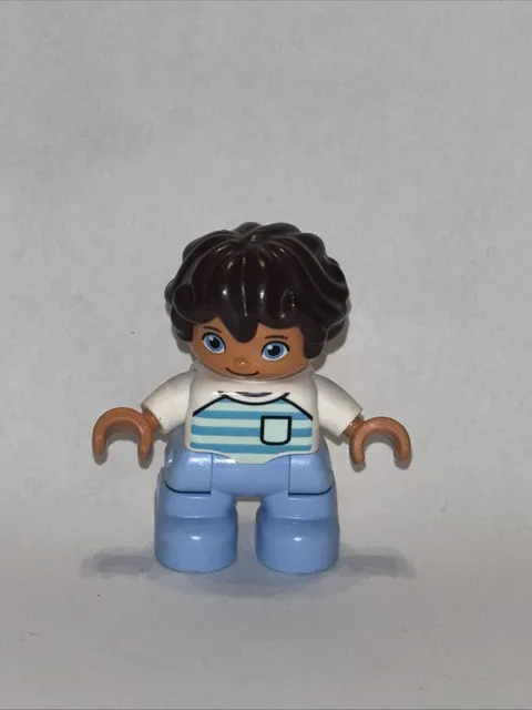 DUPLO Boy  Brown Hair 2” Action Figure Lego Plastic Toy