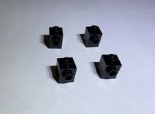 Lego Lot Of 4 Black 1x1 Modified Bricks Brick W 1 Stud On Side New