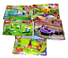 Lego Friends Polybags Emma's Bumper Cars, Park Picnic - 5 Complete Polybag Sets