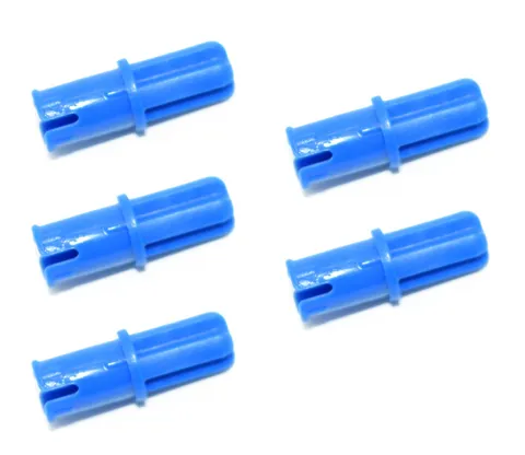 5 LEGO Blue Technic Axle  1L with Pin Friction Ridges connector 43093 4206482