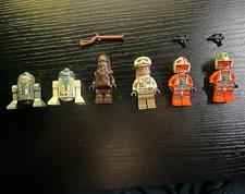 LEGO Star Wars Minifigure Lot R2-D2, Chewbacca, Rebel Pilots (Read Description!)