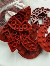LEGO-NEW -#18646-DARK RED-PLATE/ROUND/1/2/3 X 6 W/ HALF CUTOUT-5 PIECE