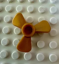 LEGO Propeller 3 Blade 3 Diameter with Axle Hole 6041 Pearl Gold