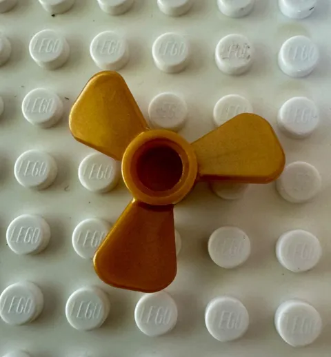 LEGO Propeller 3 Blade 3 Diameter with Axle Hole 6041 Pearl Gold