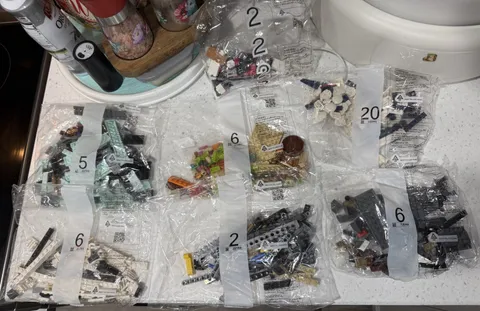 LEGO Assorted Bricks & Parts bundle of 7  Sealed Numbered Polybags